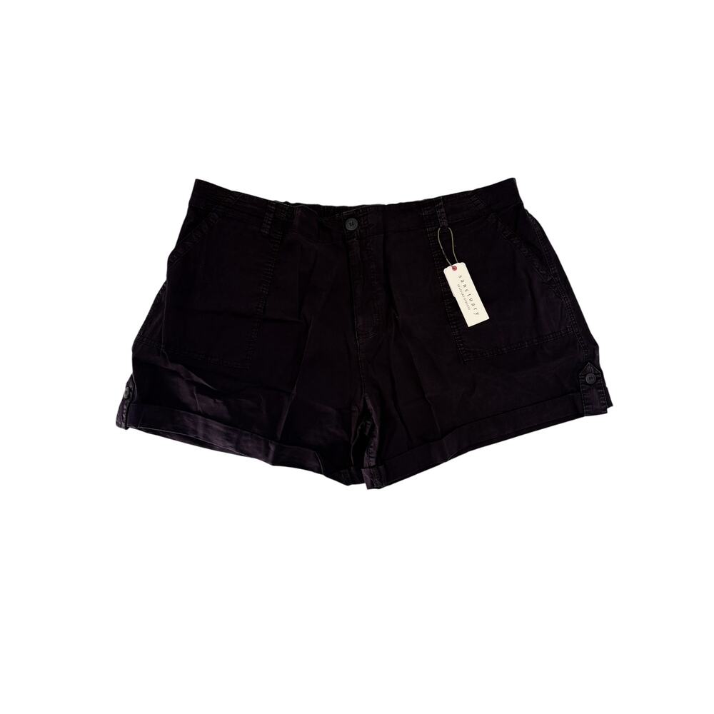 SANCTUARY Shorts Size 16W / Size 16 NEW Switchback Cuffed Short Black - Picture 5 of 5